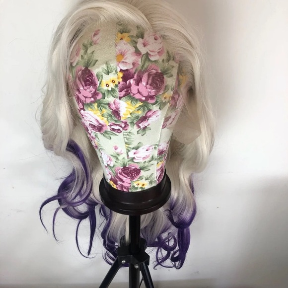 24” WHITE BLONDE & PURPLE BODY WAVE WIG *NEW* main image 7